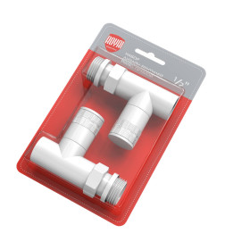 Набор дизайн-вентилей PIANO прямой (белый) 1/2" Royal Thermo RTE 56.0010