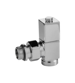 Набор дизайн-вентилей CUBE угловой (хром) 1/2" Royal Thermo RTE 56.002