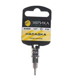 Головка торцевая 1/4" с вставкой-битой TORX T10 (с держателем) ЭВРИКА ER-93202H