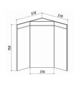 Шкаф навесной зеркальный угловой Belux Жирона ВУШ 58 Белый (1)