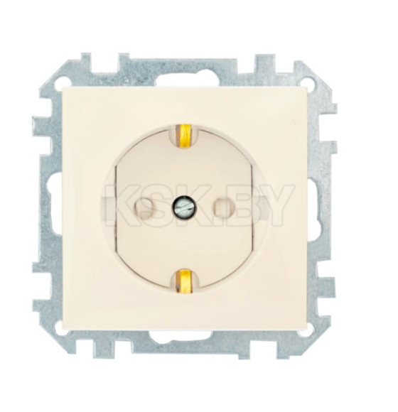 Розетка 1-я с з/к со шторками с/у (безвинтовые зажимы) бежевый Стиль Bylectrica РС16-541 (РС16-541 бежевый) 
