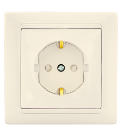Розетка 1-я с з/к со шторками с/у (с рамкой) бежевый Стиль Bylectrica РС16-372