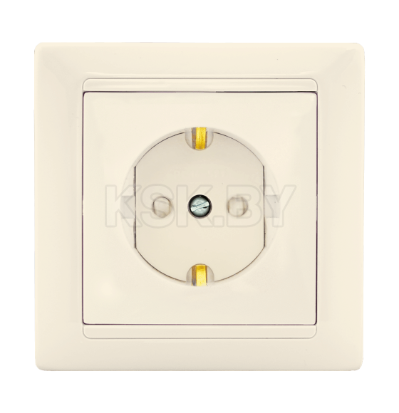 Розетка 1-я с з/к со шторками с/у (с рамкой) бежевый Стиль Bylectrica РС16-372 (РС16-372 бежевый) 