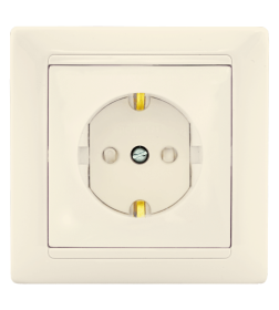 Розетка 1-я с з/к со шторками с/у (с рамкой) бежевый Стиль Bylectrica РС16-317