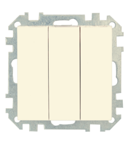 Выключатель 3-кл. с/у 10А (безвинтовые зажимамы) бежевый Стиль Bylectrica С05 10-529