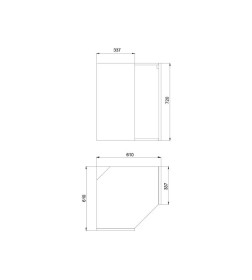 Корпус навесной 610х610х720 мм, угловой 1 полка