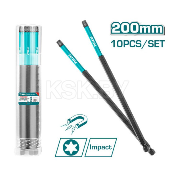 Бита TORX T25х200 мм ударная (10 шт.) TOTAL TACIM16T2583 (TACIM16T2583) 