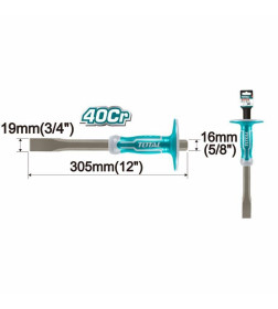 Зубило 19х305 мм с протектором TOTAL THT4411216