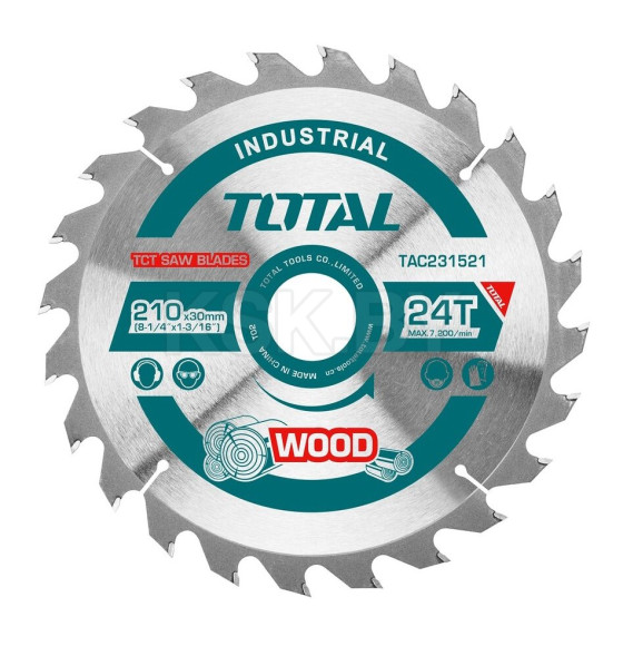 Диск пильный по дереву 210x24Tх30 мм TOTAL TAC231521 (TAC231521) 