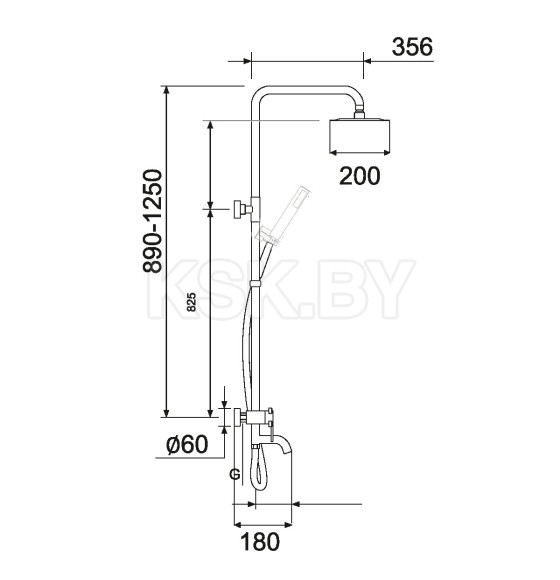 Душевая система РМС SUS124-009DK (SUS124-009DK) 