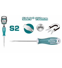 Отвертка плоская SL6,5х150 мм TOTAL THT266150