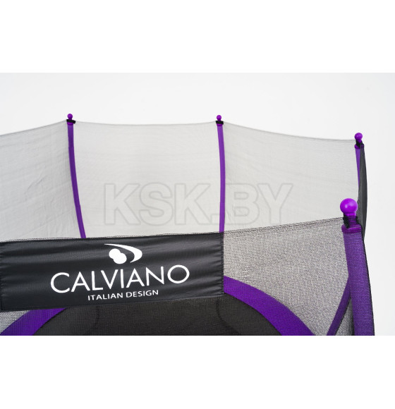 Батут Calviano 312 см (10ft) пружинный с внешней защитной сеткой и лестницей OUTSIDE master purple