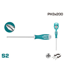 Отвертка крестовая PH3х200 мм TOTAL THT26PH3200