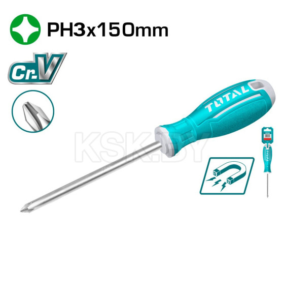 Отвертка крестовая PH3х150 мм TOTAL TSDRSPH3150 (TSDRSPH3150) 