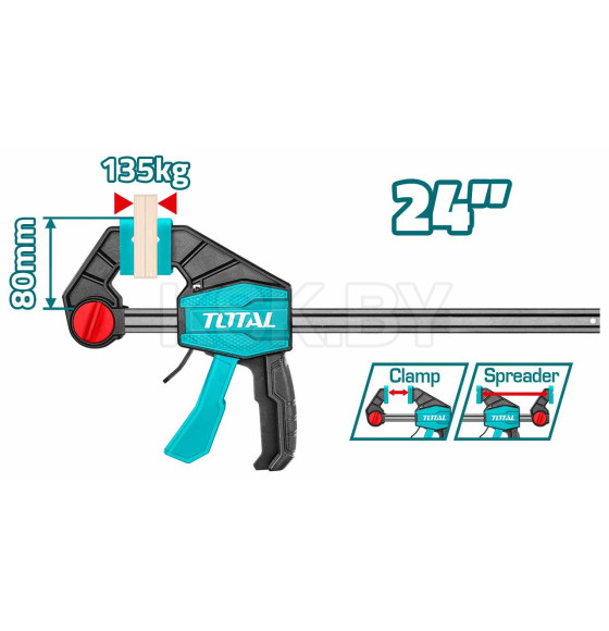 Струбцина пистолетная 80х600 мм TOTAL THT1346802 (THT1346802) 