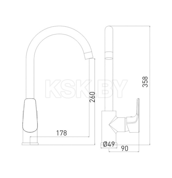 Смеситель для кухни Gross Aqua Evo, 3118297MW-В02 (3118297MW-В02) 