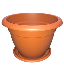 Горшок круглый 12,0л "Классика" коричневый Технопластик