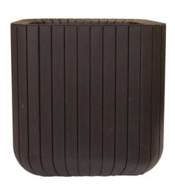 Напольный горшок "Wood Look Cube Planter L" (Куб Плэнтэр Л), коричневый
