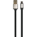 Кабель USB 2.0-microUSB, 1м, 2.4А, двухсторонний, плоский, Partner (PR033304) 