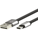 Кабель USB 2.0-microUSB, 1м, 2.4А, двухсторонний, плоский, Partner (PR033304) 