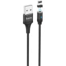 Кабель USB HOCO U76 Fresh magnetic, USB - Lightning, 3А, 1.2 м, черный, с магнитным выходом (53106) 