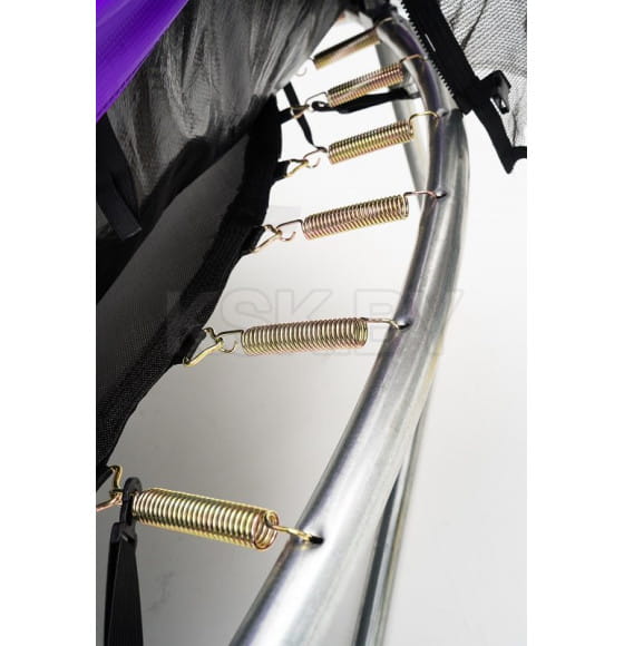 Батут Calviano 252 см (8ft) пружинный с внешней защитной сеткой и лестницей  OUTSIDE master purple