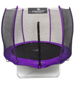 Батут Calviano 252 см (8ft) пружинный с внешней защитной сеткой и лестницей  OUTSIDE master purple