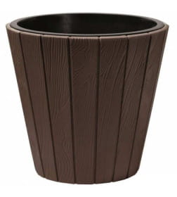 Горшок пластиковый WOODE , коричневый