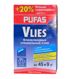 Клей обойный PUFAS Флизелиновый с синим индикатором, 360 г