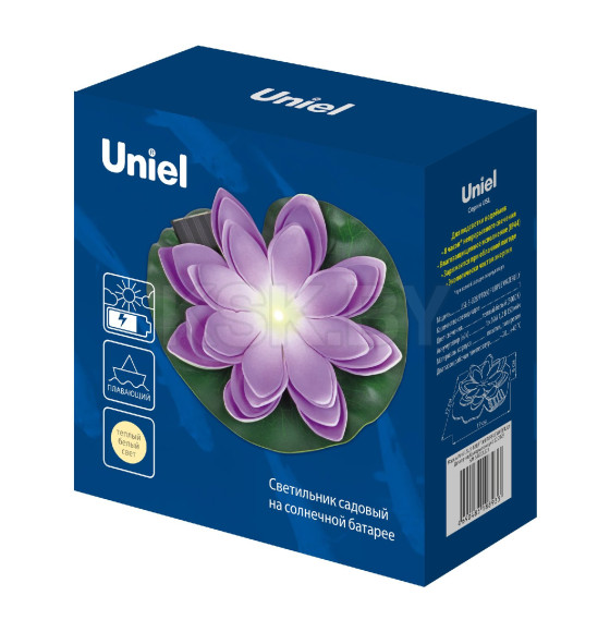 Светильник на солнечных батареях USL-S-828-PT060 PURPLE WATERLILY IP44 Uniel (UL-00011601) 