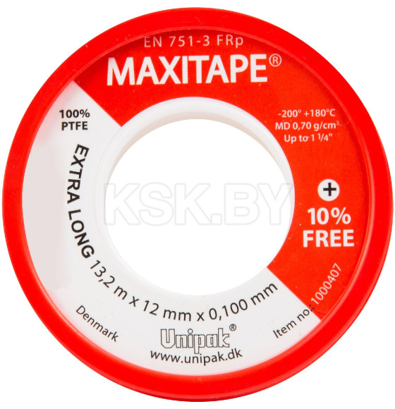 Фум лента "MAXITAPE" (13,2м*12мм*0,10мм) (1000457) 