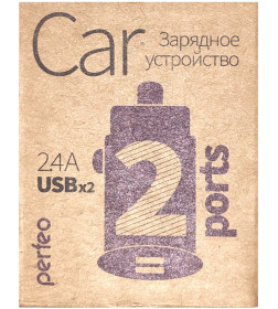 Автомобильное зарядное устройство Perfeo с двумя разъемами USB 2Х2,4А.