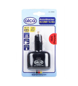 Переходник прикуривателя 2USB+1 12В 510/1 Alca