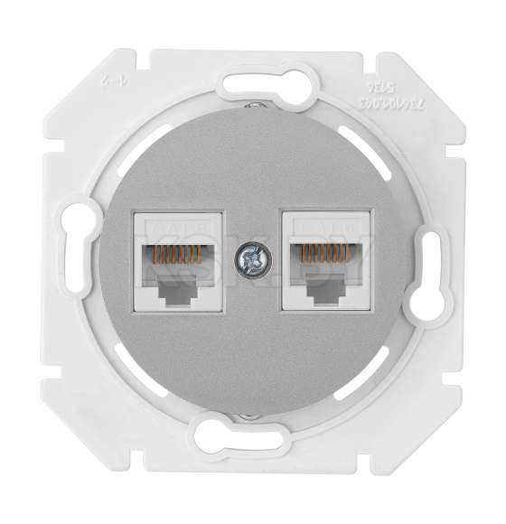 Розетка компьютерная 2-я с/у серебро Прованс Bylectrica РК216-6312 (РК216-6312 серебро) 