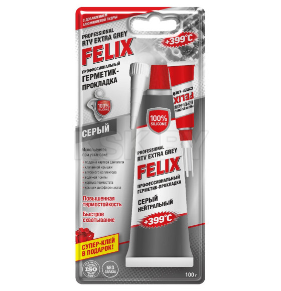 Профессиональный герметик-прокладка FELIX (серый) 100г. (411040110) 