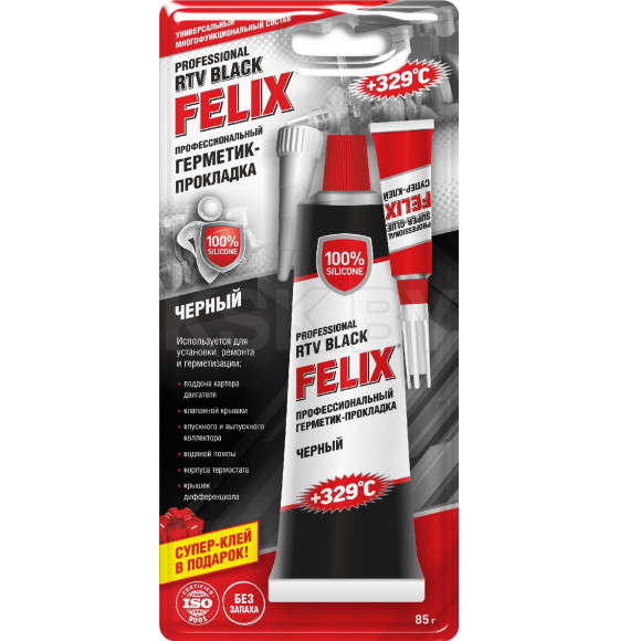 Профессиональный герметик-прокладка FELIX (черный) 85г.