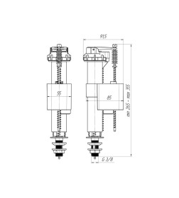 Арматура нижняя 3/8 пластик (WC5530) 