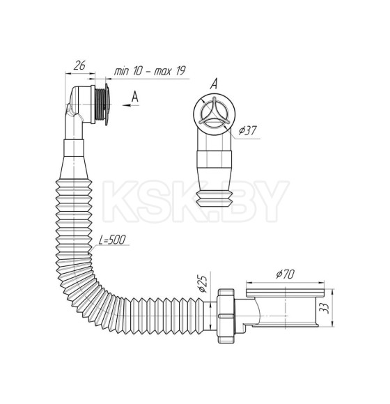 Адаптерное кольцо с круглым вертикальным переливом 27мм (N420SR2) (N420SR2) 