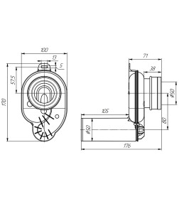 Сифон для писуара с горизонт.  выходом D-50 мм (U0605)