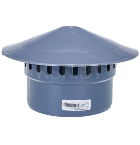 Зонт вентиляционный РосТурПласт Дн 110 б/н  РР-Н серый  (40369) 