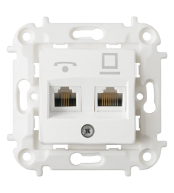 Розетка комбинированная 2-я (компьютерная + телефонная) с/у белый Мастер Bylectrica ТРК-6032