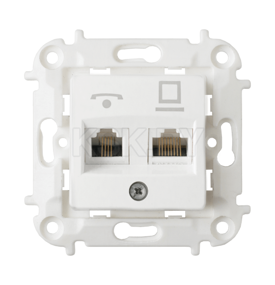 Розетка комбинированная 2-я (компьютерная + телефонная) с/у белый Мастер Bylectrica ТРК-6032 (ТРК-6032) 