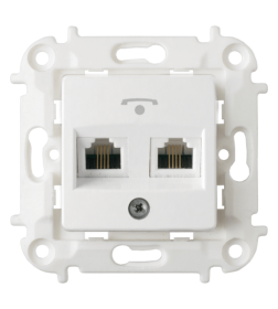 Розетка 2-я телефонная с/у белый Мастер Bylectrica ТР24-6002