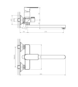 Смеситель Haiba для ванны излив длинный, арт. HB22505