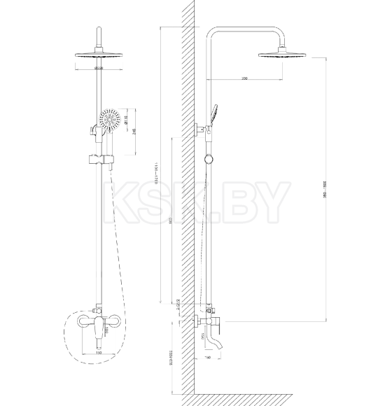 Душевая система Voda  VST3300-4 ( VST3300-4) 