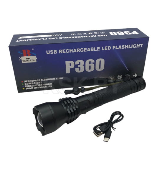 Фонарик ручной, аккум.,YM-X82-P360, зарядка от Type-C, аккум.2х26650, 1700Lm (YM-X82-P360) 