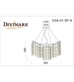 Подвесная люстра Divinare SALICE 3134/01 SP-8