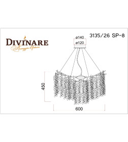 Подвесная люстра Divinare SALICE 3135/26 SP-8