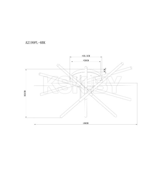 Потолочная люстра Arte Lamp FERNANDO A2199PL-6BK (A2199PL-6BK) 