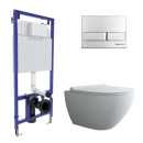 Комплект Berges (Инсталляция NOVUM 525, кнопка L3, унитаз PUMA Rimless 51 см, сиденье дюропласт Toma Slim SO) (043272) 
